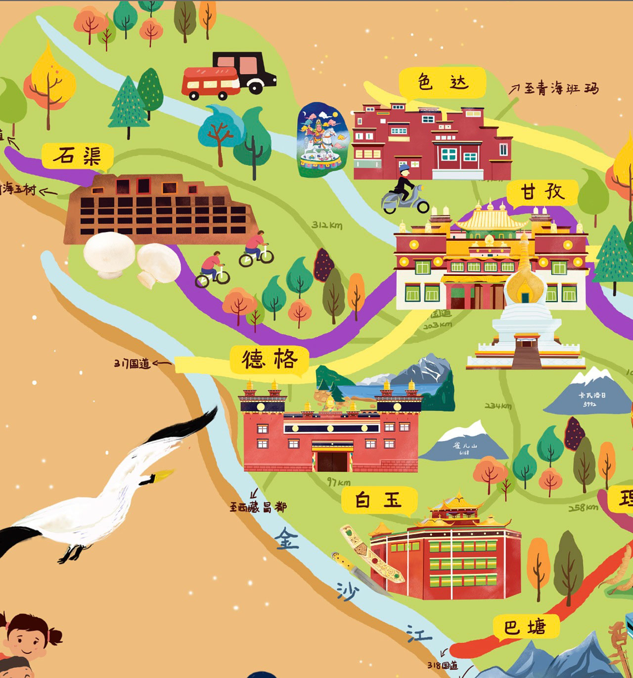 惠山手绘地图景区的文化宝库